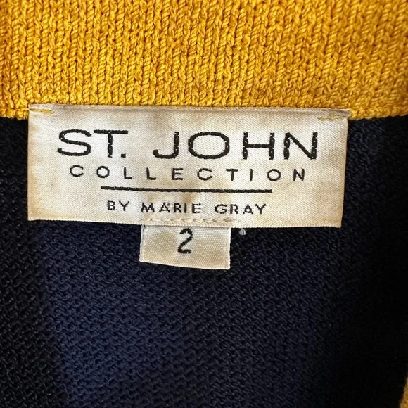 St. John Dark Blue Blazer with Gold Accents - Picture 2 of 7